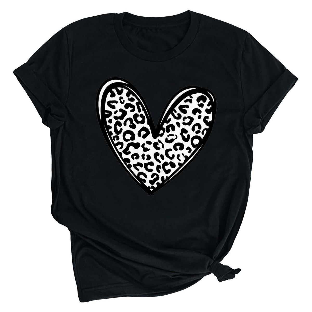 Tbopshirt Valentine's Day T-Shirts for Women Short Sleeve Graphic Tees, Printing Love Heart Round Neck Plus Size Womens Tops S-XXXL