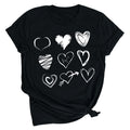 Tbopshirt Valentine's Day T-Shirts for Women Short Sleeve Graphic Tees, Printing Love Heart Round Neck Plus Size Womens Tops S-XXXL
