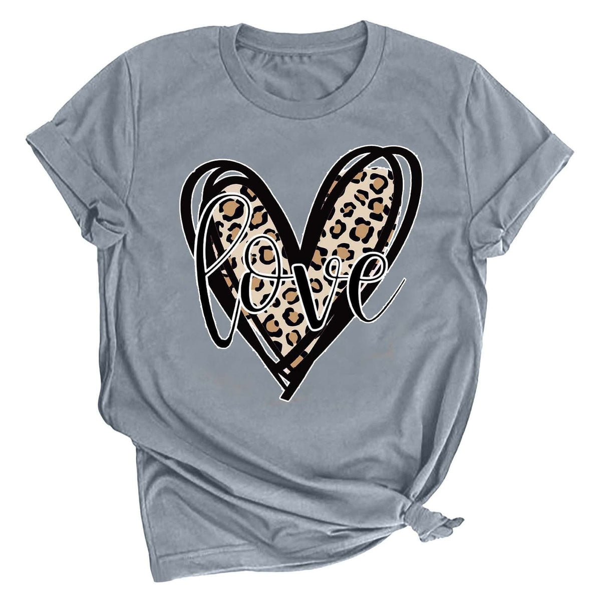 Tbopshirt Valentine's Day T-Shirts for Women Short Sleeve Graphic Tees, Printing Love Heart Round Neck Plus Size Womens Tops S-XXXL