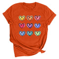 Tbopshirt Valentine's Day T-Shirts for Women Short Sleeve Graphic Tees, Printing Love Heart Round Neck Plus Size Womens Tops S-XXXL