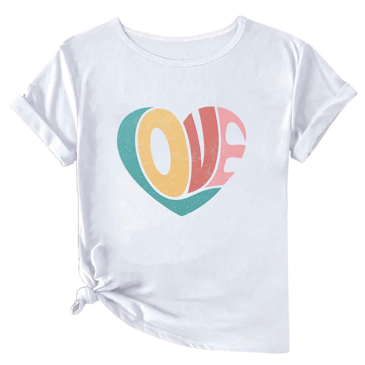 WREESH Cute Graphic Tees for Women Valentine's Day Love Heart Print Short Sleeve T-Shirts for Casual Wear Black