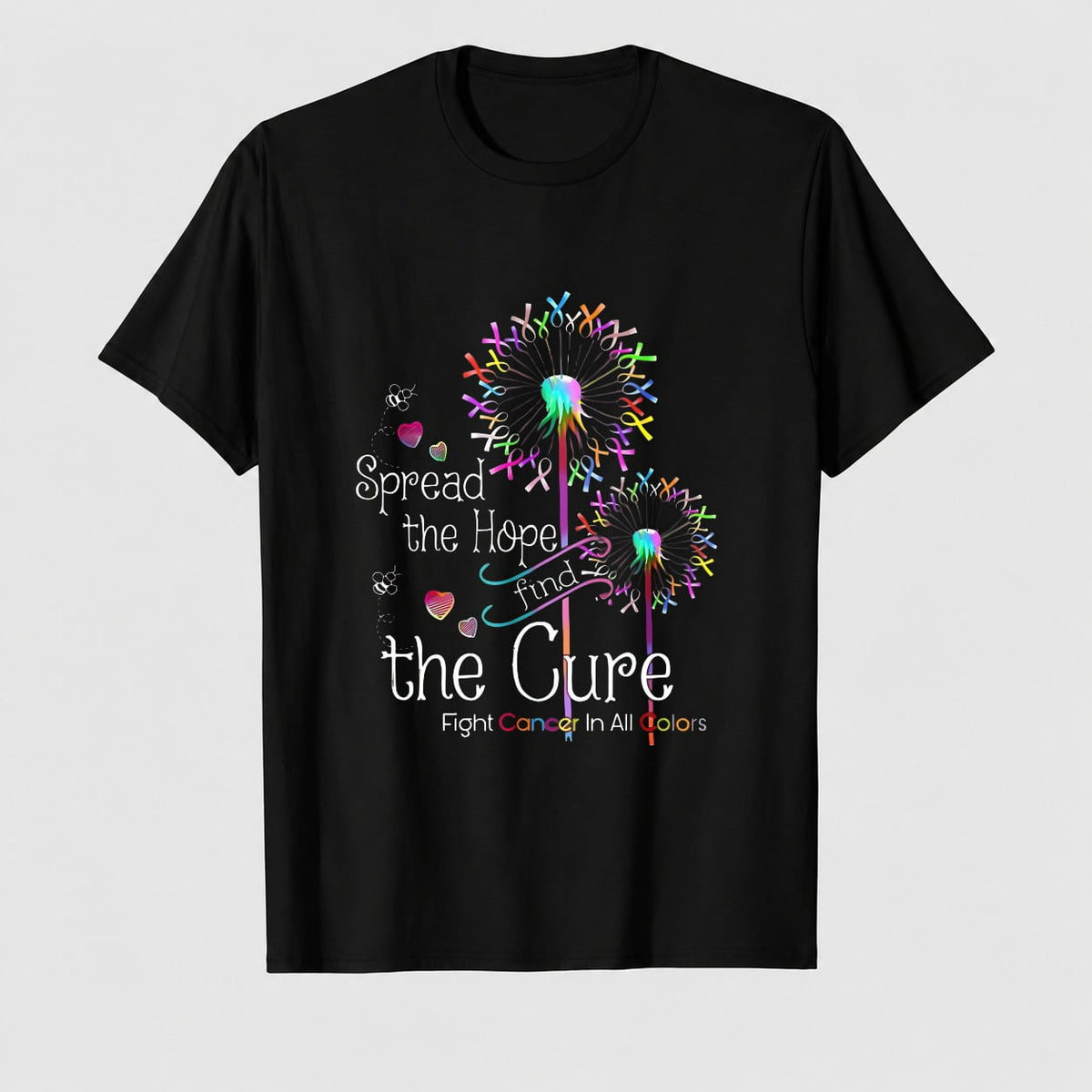 Women's Breast Cancer Awareness Strong Choice Ribbon Graphic T-Shirt, 100% Cotton Short Sleeve Shirt
