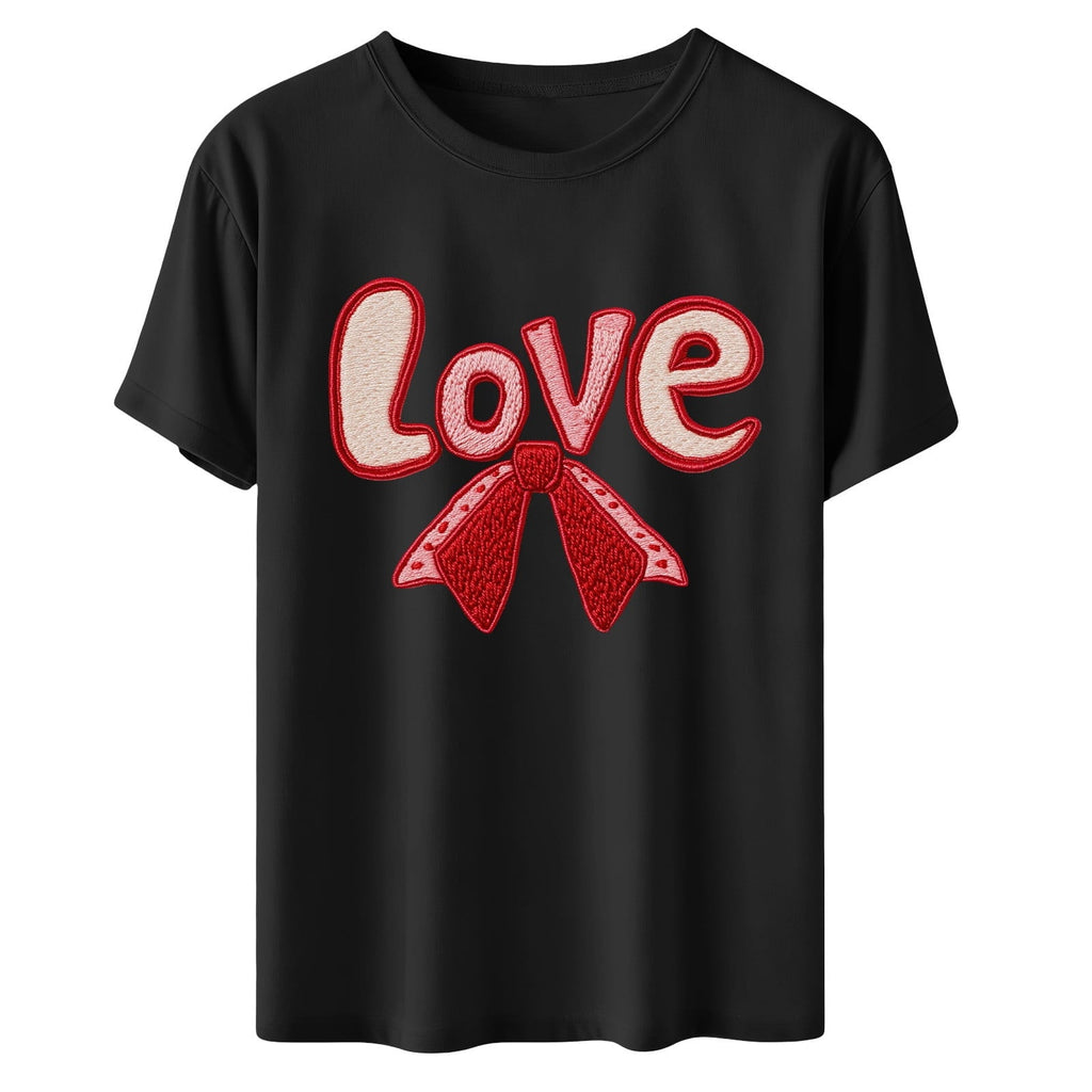 Womens Valentines Graphic Tees Cute Love Valentine Day Tshirts Summer Short Sleeve Casual Tees Pullover, 2XL Black