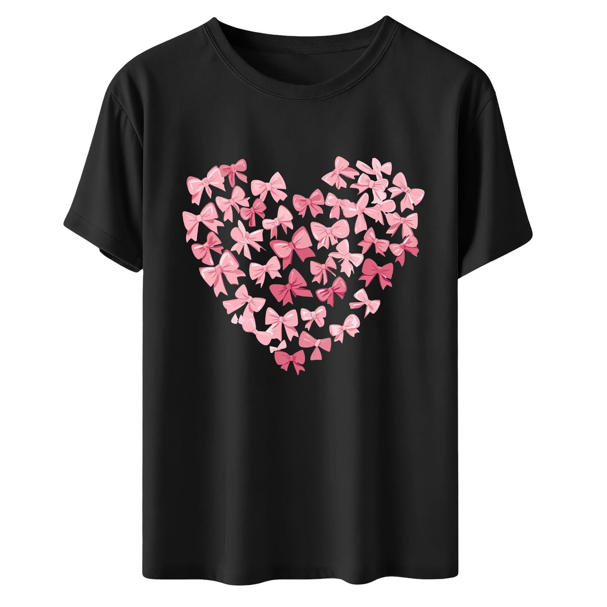 Womens Valentines Tshirts Cute Heart Valentine Day Graphic Tee Tops Summer Short Sleeve Casual Tees Pullover, 2XL Black