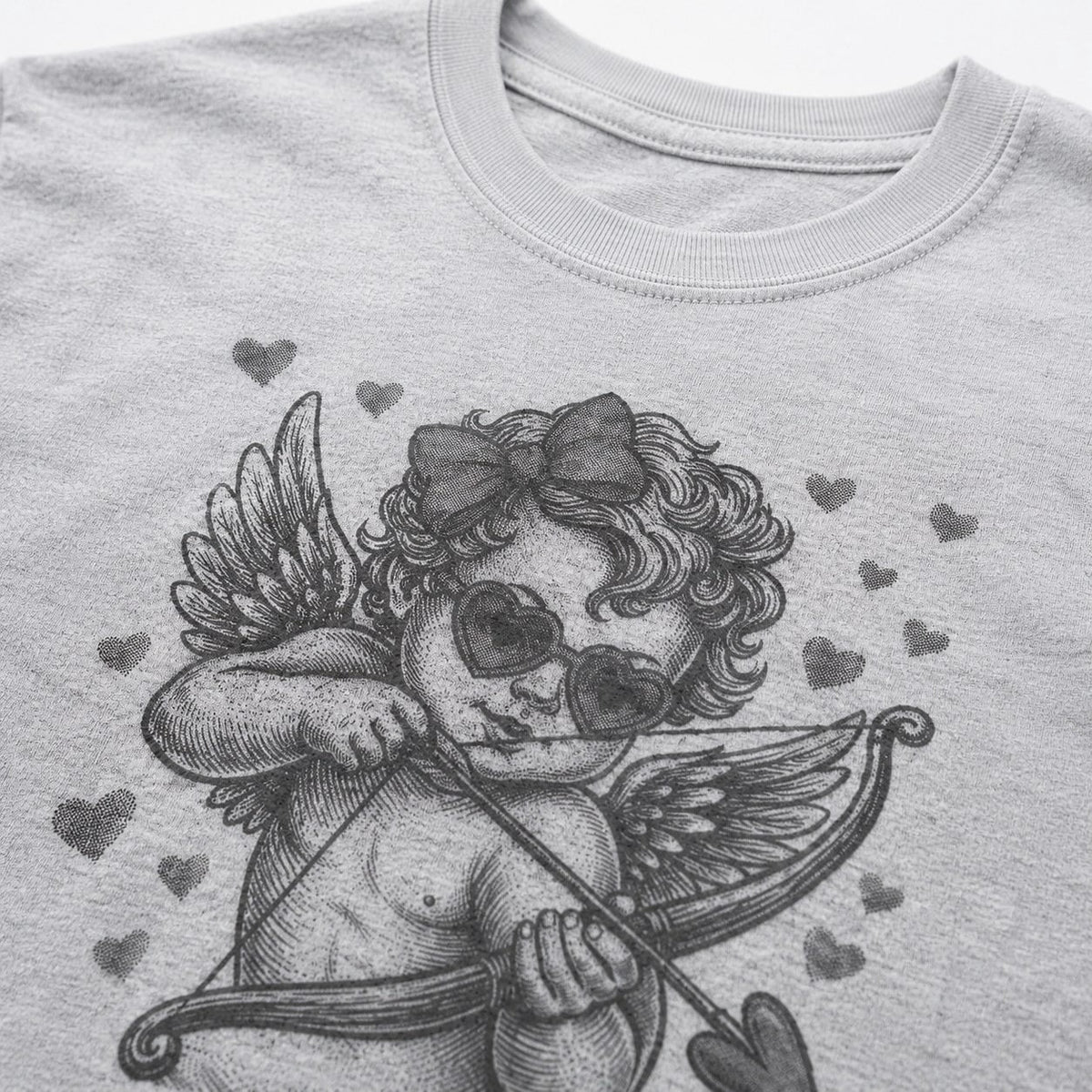 Retro Cupid Valentine's Day Graphic T-Shirt | Vintage Halftone Cherub Tee | Unisex Gift for Her