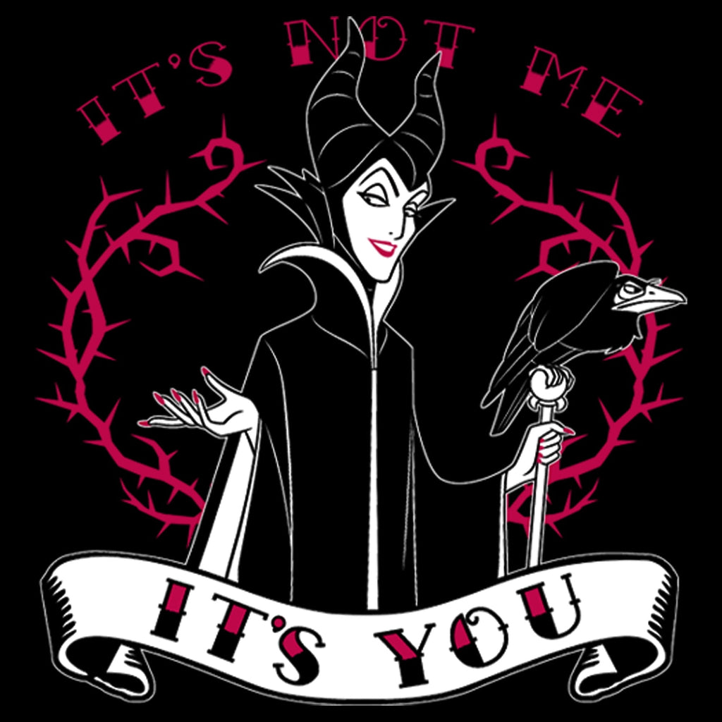 Junior's Sleeping Beauty Maleficent Valentine's Day It's Not Me, It's You Graphic Tee Black Medium