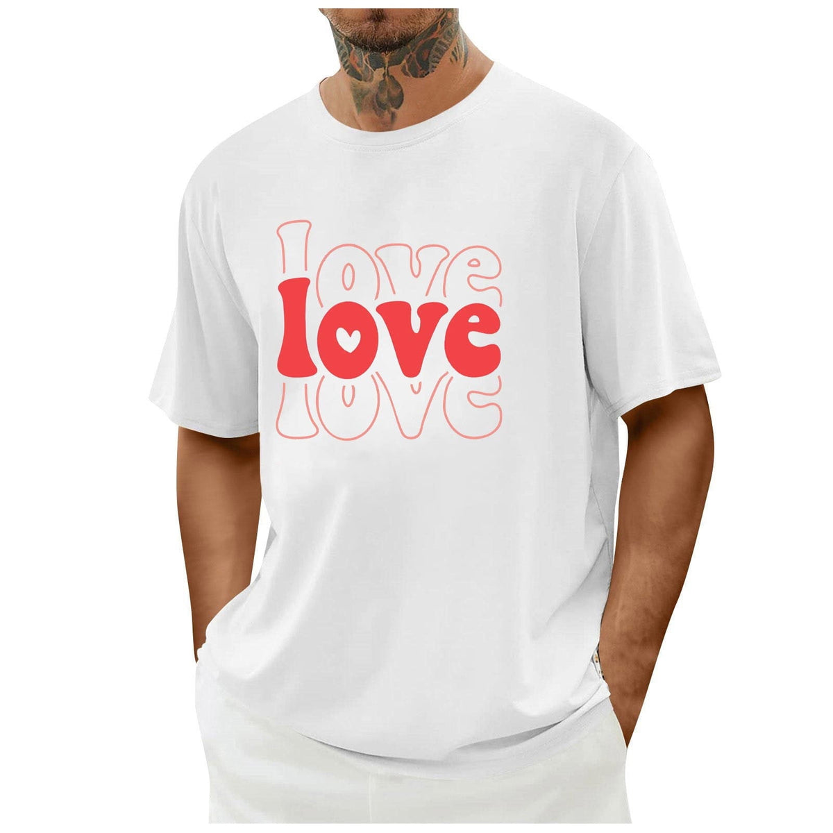 biudgviw Men's Valentines Day Shirt Short Sleeve Casual Printed Graphic Tee Tops Crewneck Lightweight Loose Fit T-Shirt S-XXL