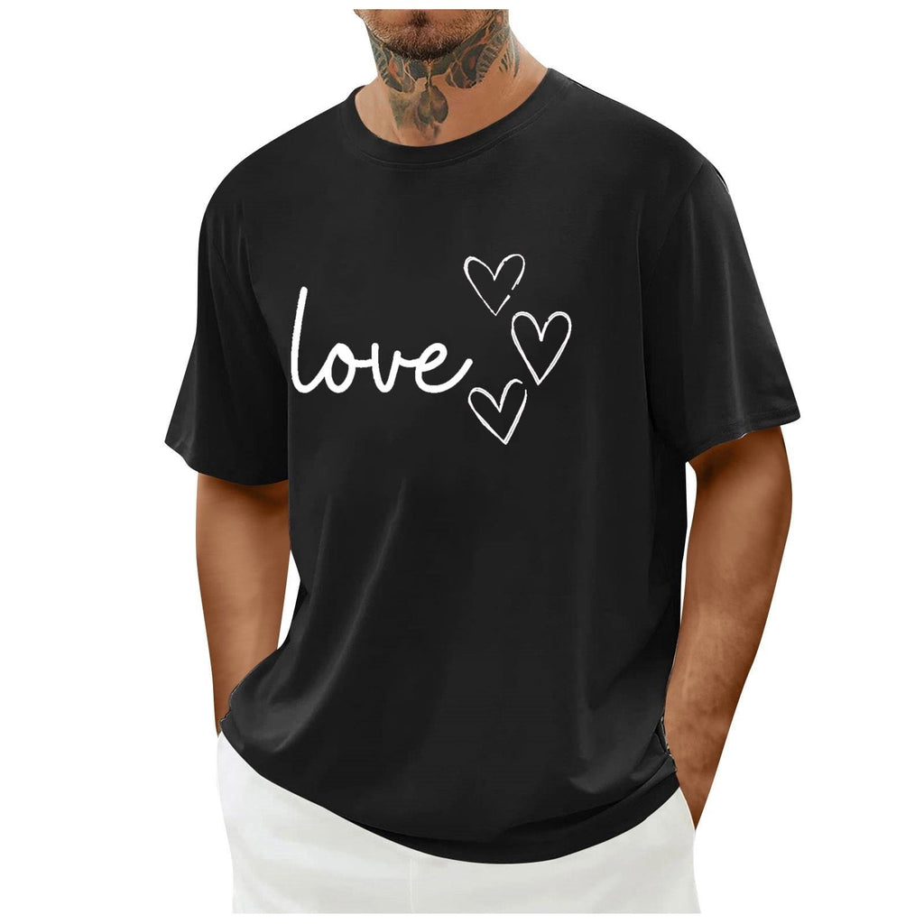 biudgviw Men's Valentines Day Shirt Short Sleeve Casual Printed Graphic Tee Tops Crewneck Lightweight Loose Fit T-Shirt S-XXL