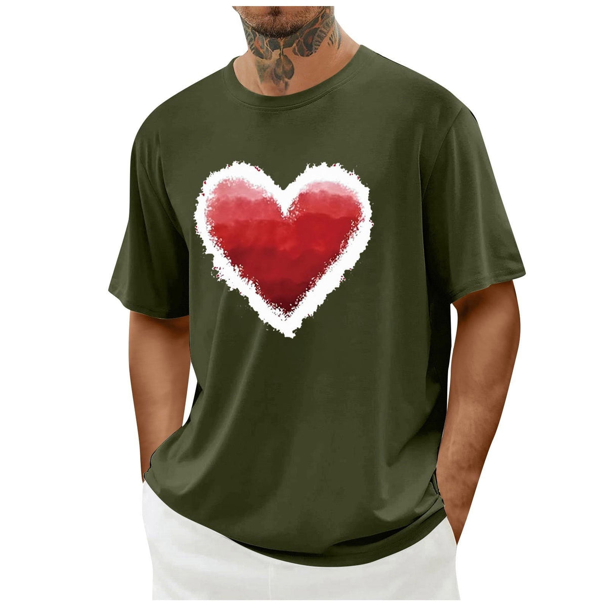 biudgviw Men's Valentines Day Shirt Short Sleeve Casual Printed Graphic Tee Tops Crewneck Lightweight Loose Fit T-Shirt S-XXL