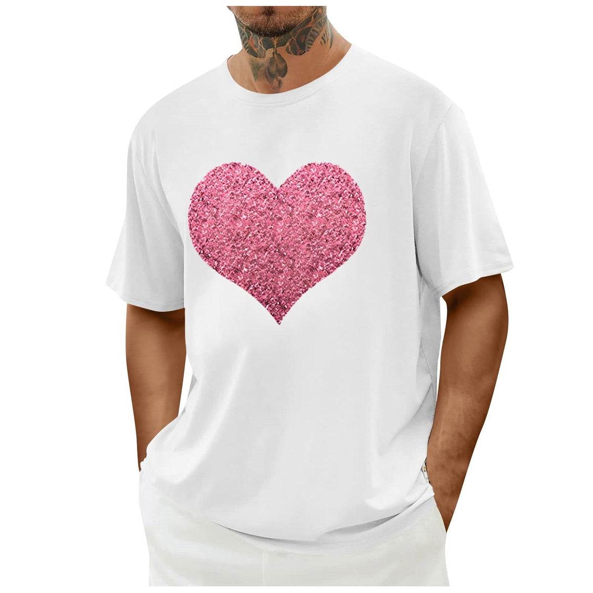 biudgviw Men's Valentines Day Shirt Short Sleeve Casual Printed Graphic Tee Tops Crewneck Lightweight Loose Fit T-Shirt S-XXL