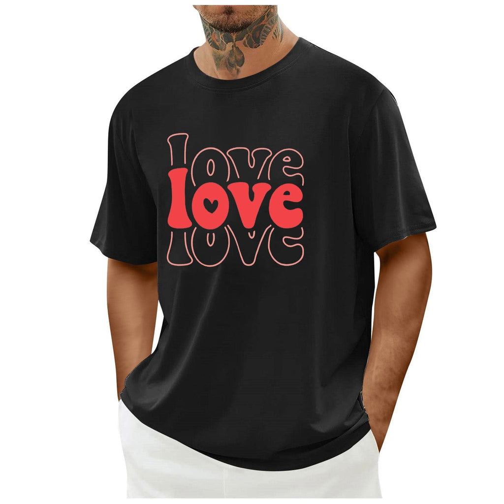 biudgviw Men's Valentines Day Shirt Short Sleeve Casual Printed Graphic Tee Tops Crewneck Lightweight Loose Fit T-Shirt S-XXL