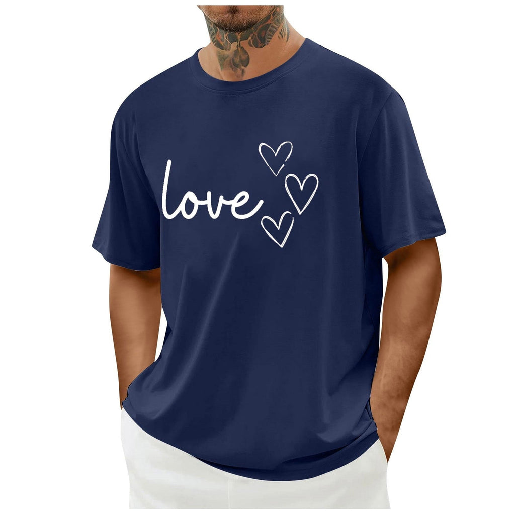 biudgviw Men's Valentines Day Shirt Short Sleeve Casual Printed Graphic Tee Tops Crewneck Lightweight Loose Fit T-Shirt S-XXL