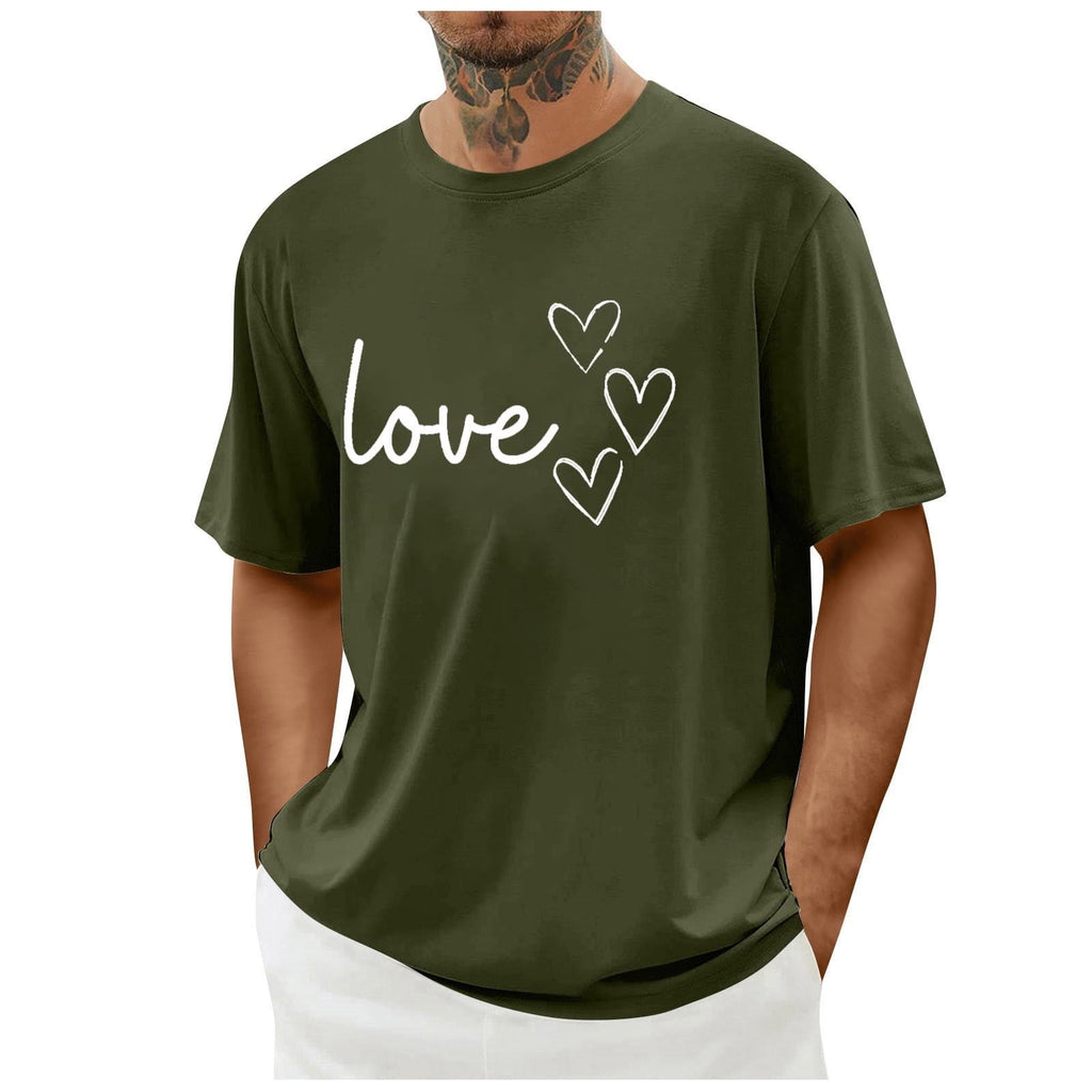biudgviw Men's Valentines Day Shirt Short Sleeve Casual Printed Graphic Tee Tops Crewneck Lightweight Loose Fit T-Shirt S-XXL