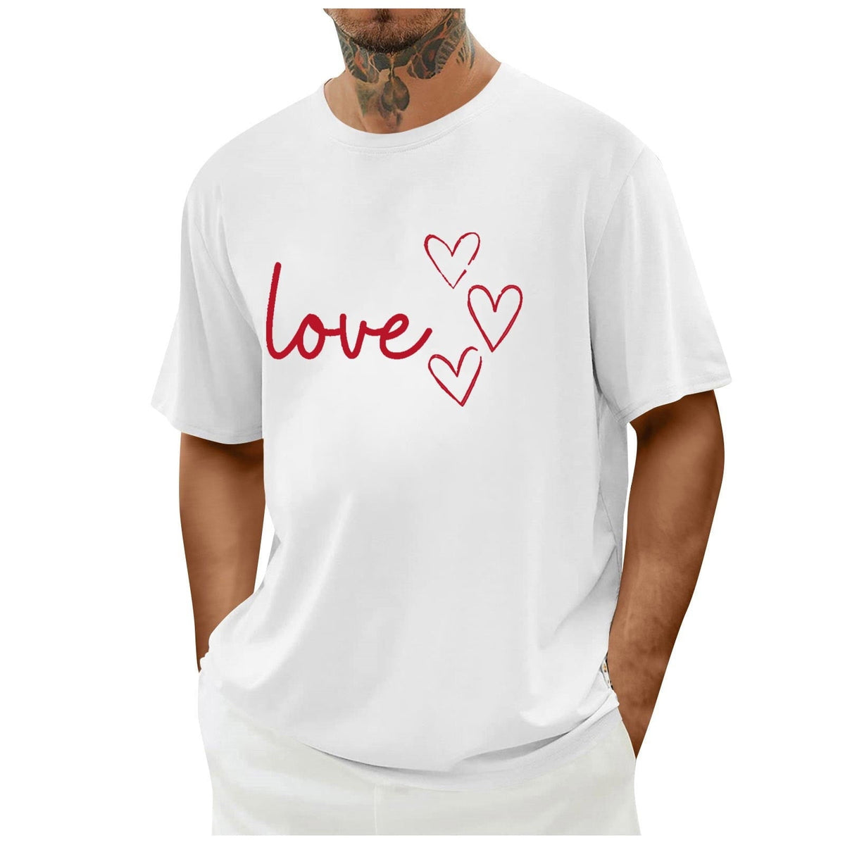 biudgviw Men's Valentines Day Shirt Short Sleeve Casual Printed Graphic Tee Tops Crewneck Lightweight Loose Fit T-Shirt S-XXL