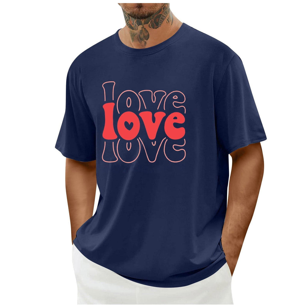 biudgviw Men's Valentines Day Shirt Short Sleeve Casual Printed Graphic Tee Tops Crewneck Lightweight Loose Fit T-Shirt S-XXL