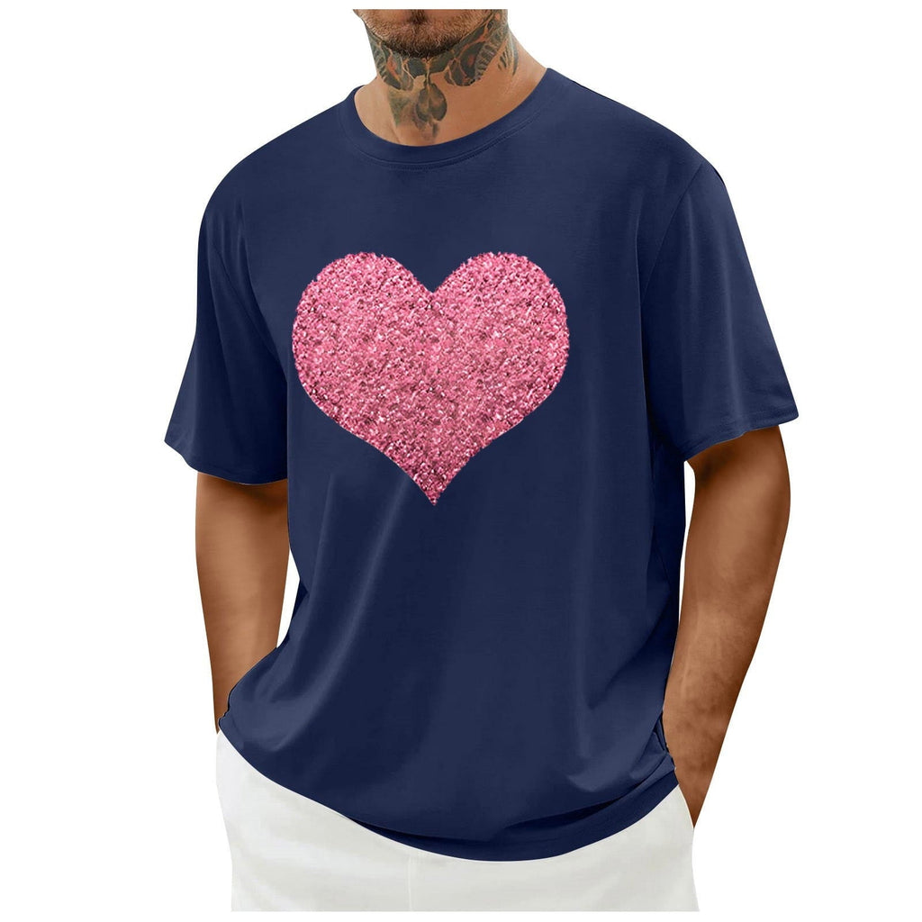 biudgviw Men's Valentines Day Shirt Short Sleeve Casual Printed Graphic Tee Tops Crewneck Lightweight Loose Fit T-Shirt S-XXL