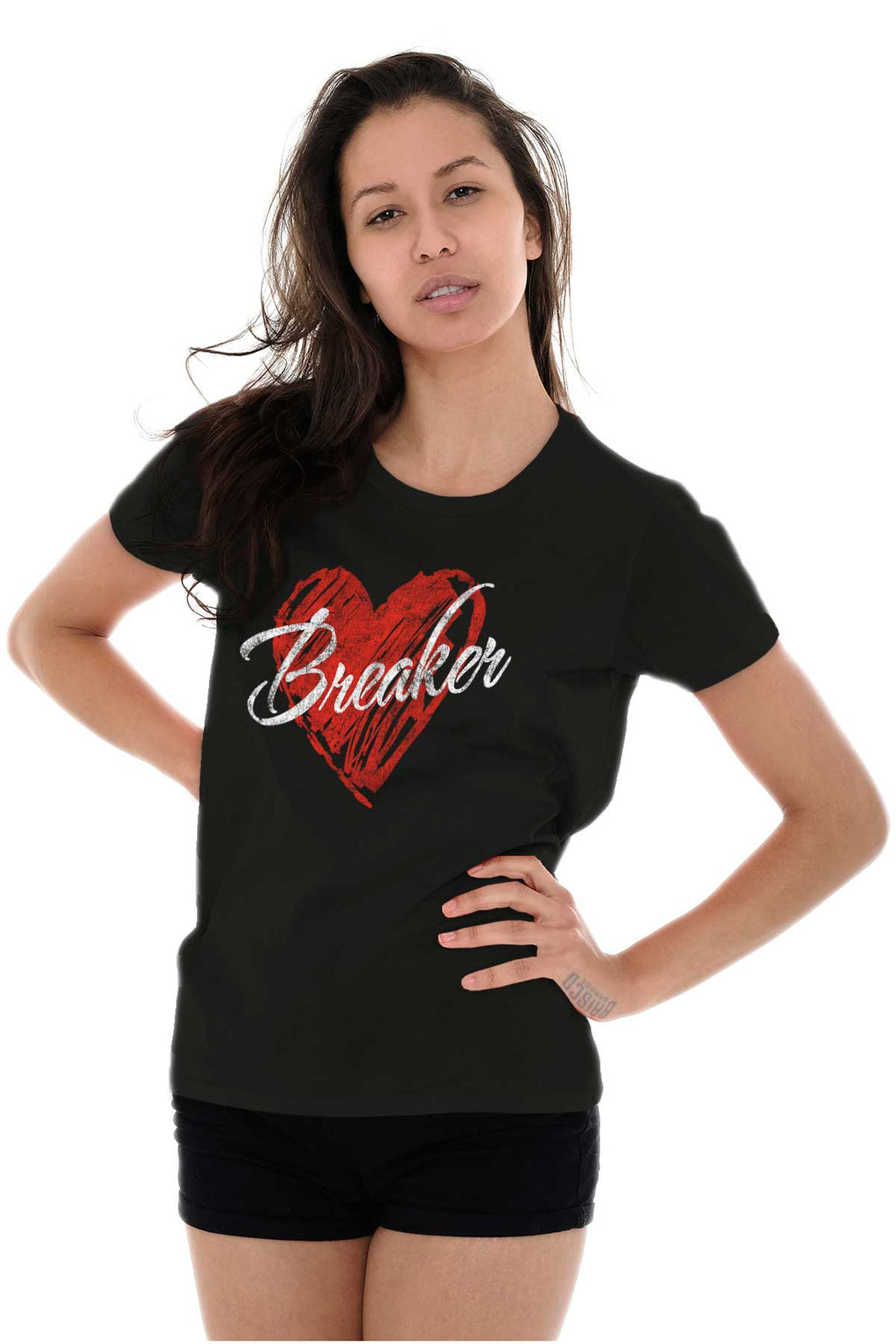 Heartbreaker Funny Valentines Day Womens Slim Fit Graphic Tee Brisco Brands L