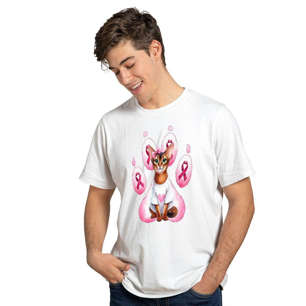 Faith Love Hope Abyssinian Breast Cancer Awareness Survivor Shirt T-shirt Unisex Merch Cat Lover Kitten Owner Gifts - 02017
